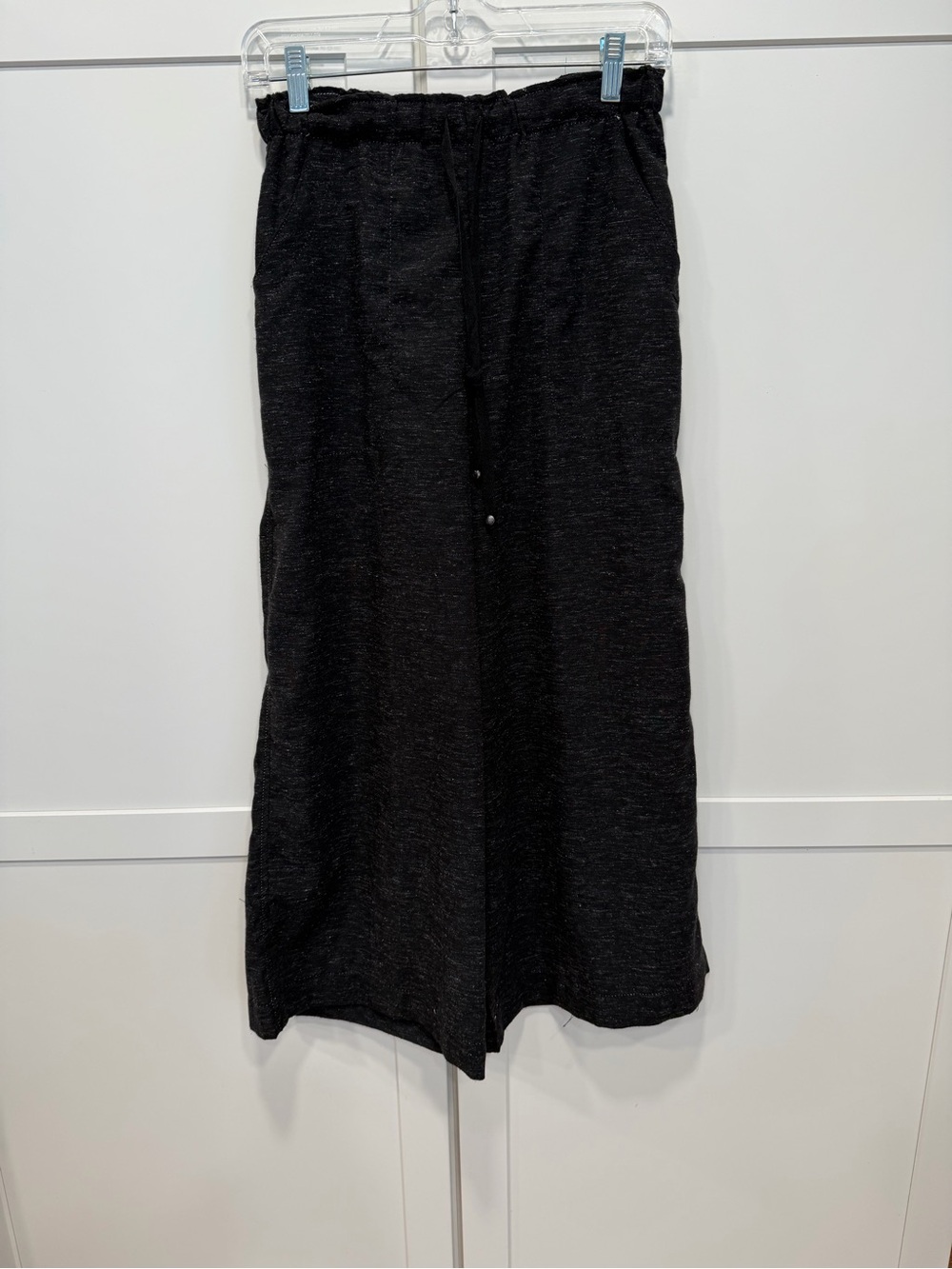 Max Studio Wide-Leg Black Drawstring Pants